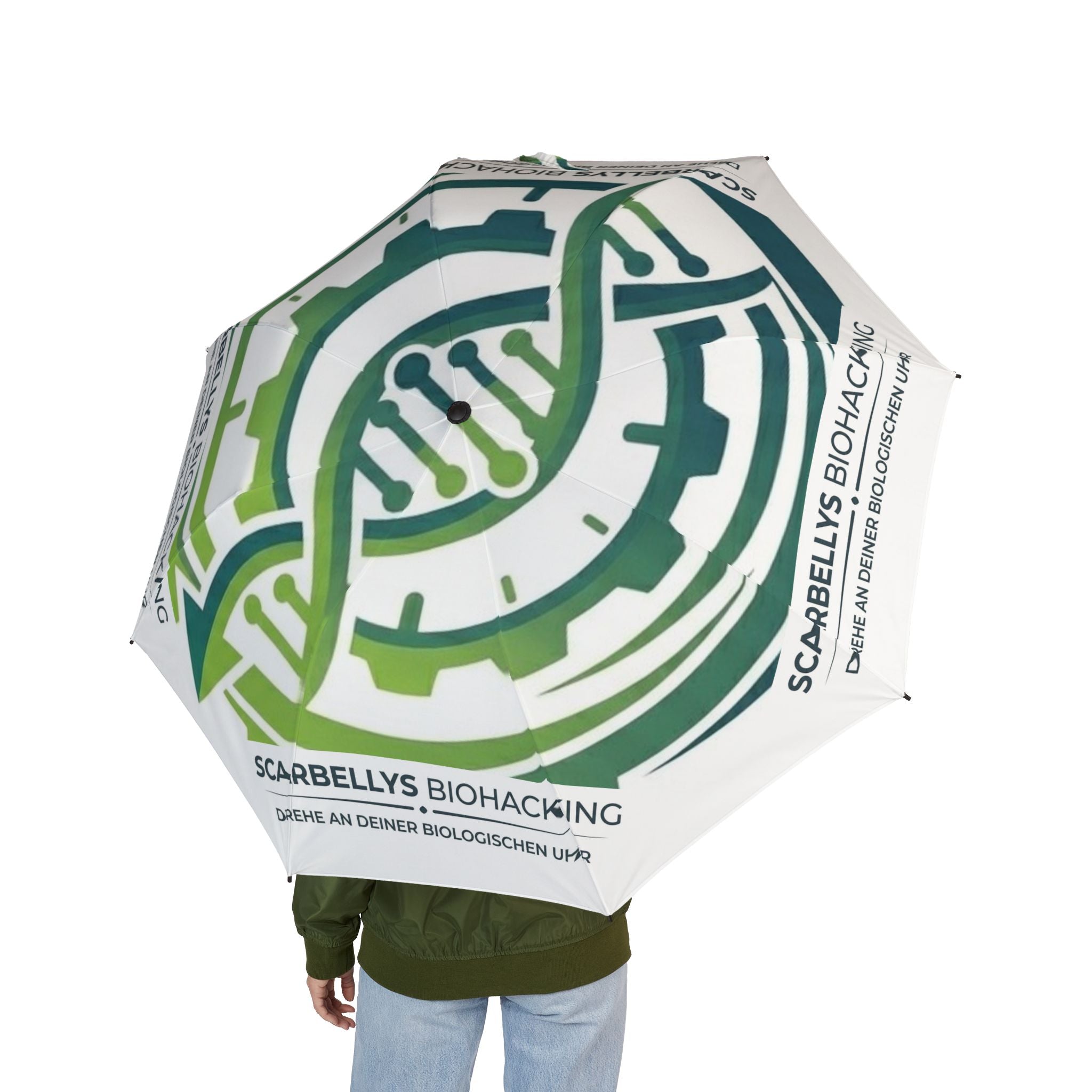 Foldable Umbrella — Scarbellys Biohacking Logo Compact Rain Umbrella
