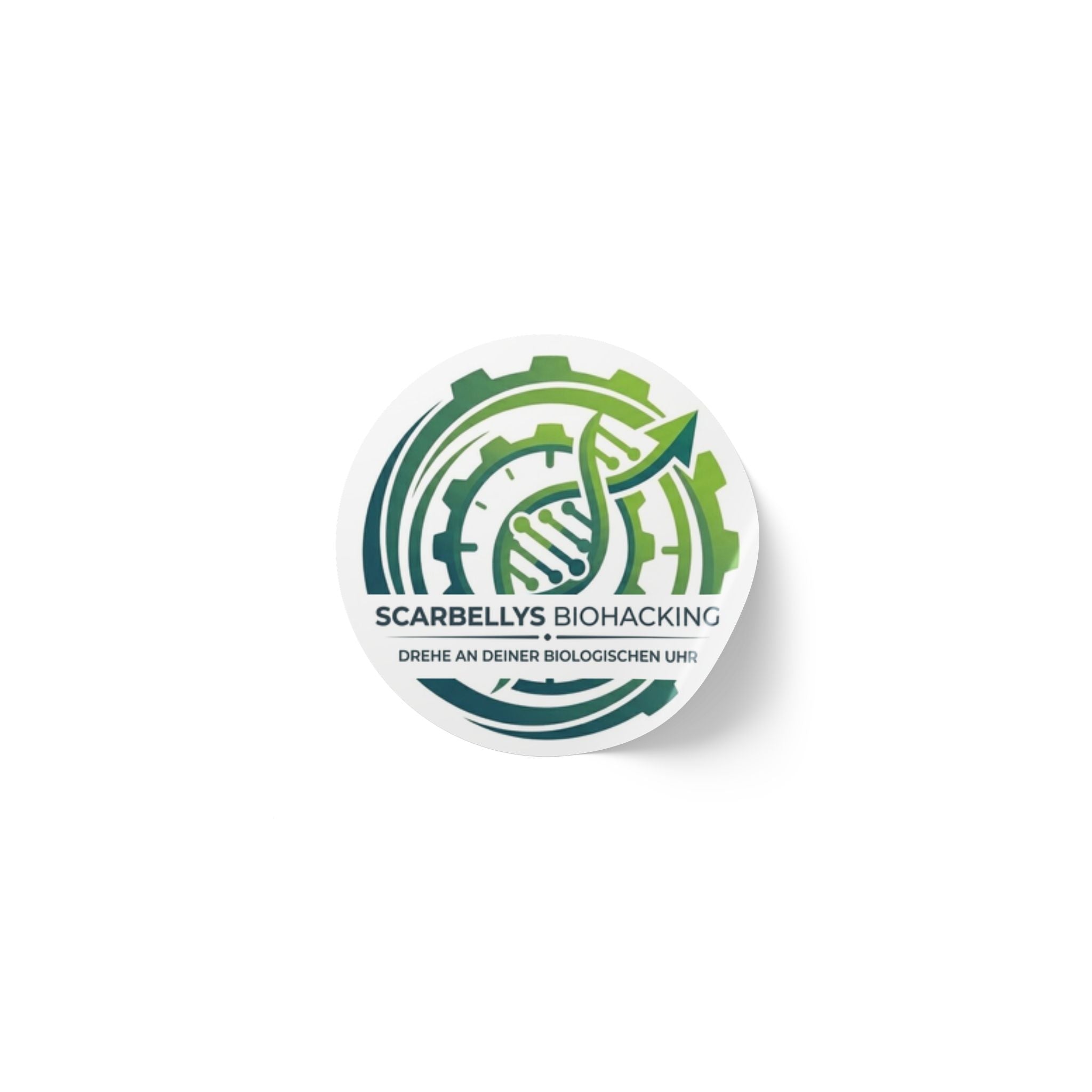 Round Sticker Rolls – Scarbelly’s Biohacking Logo Labels (Custom Circle Adhesive Stickers)