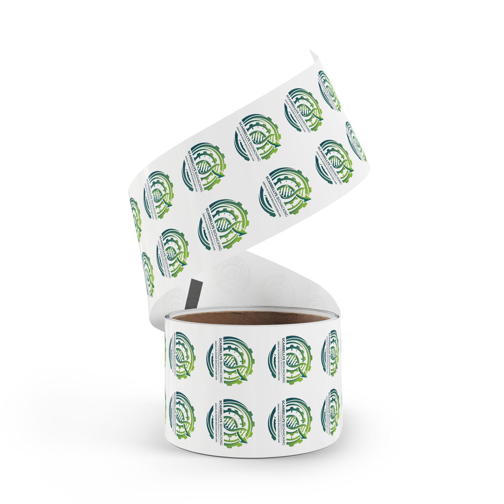 Round Sticker Rolls – Scarbelly’s Biohacking Logo Labels (Custom Circle Adhesive Stickers)